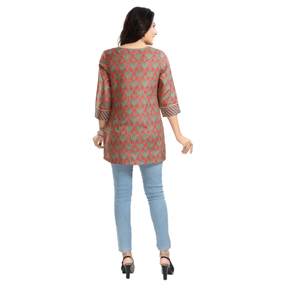 3/4th Sleeve Viscose Blend Tunic Short Top