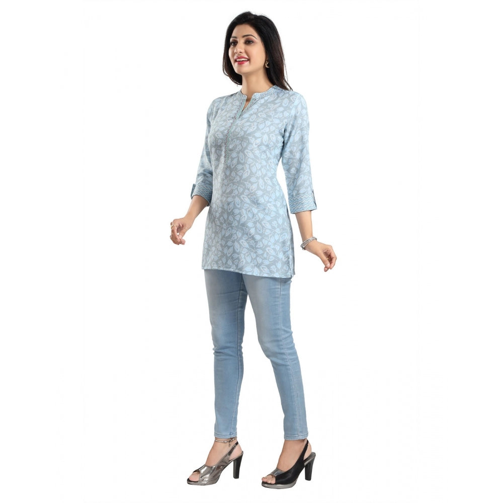 3/4th Sleeve Viscose Blend Tunic Short Top