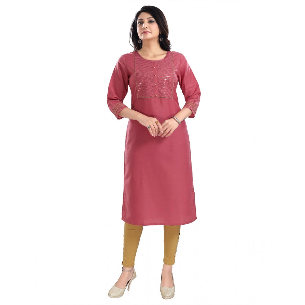 3/4th Sleeve Silk Blend Tunic Long Kurti