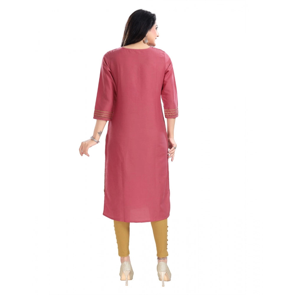 3/4th Sleeve Silk Blend Tunic Long Kurti