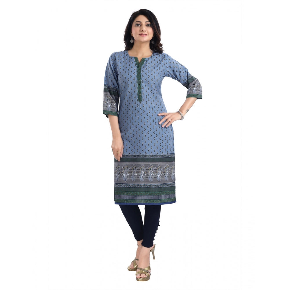 3/4th Sleeve Cotton Blend Tunic Long Kurti