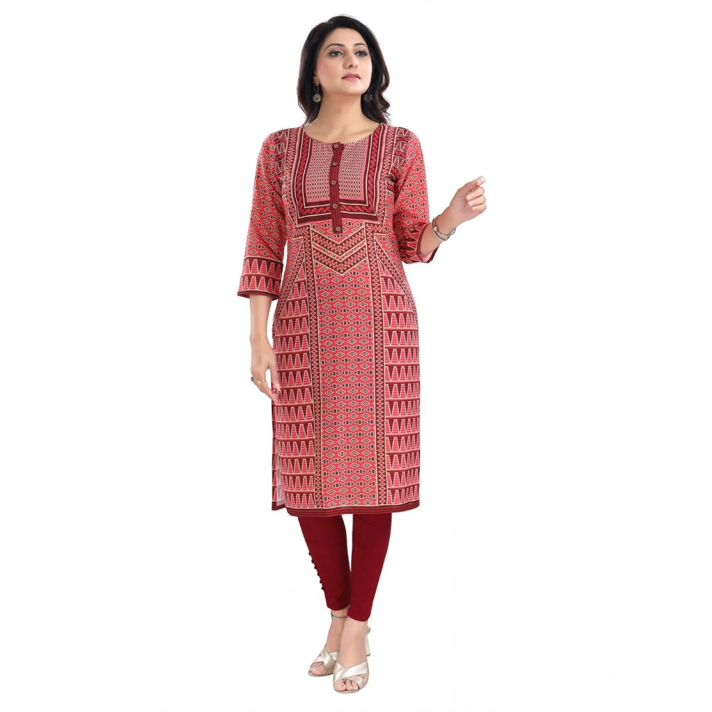 3/4th Sleeve Cotton Blend Tunic Long Kurti