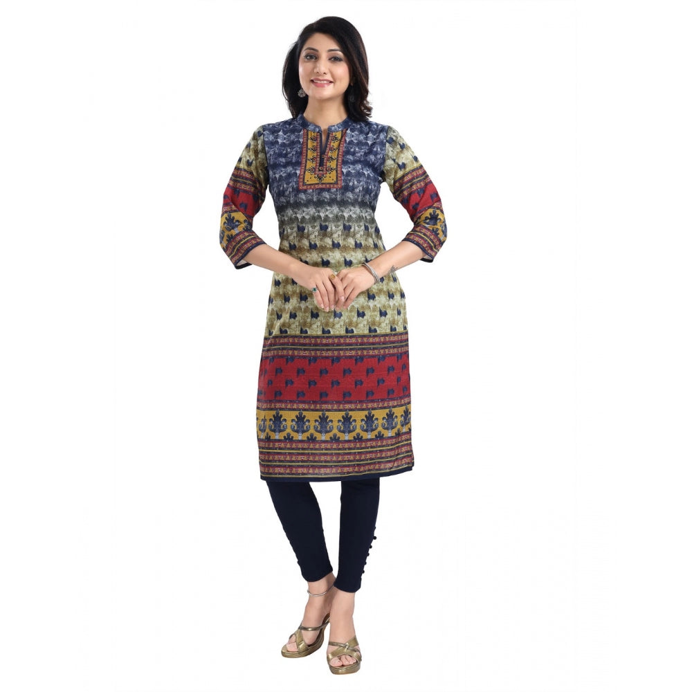 3/4th Sleeve Cotton Blend Tunic Long Kurti