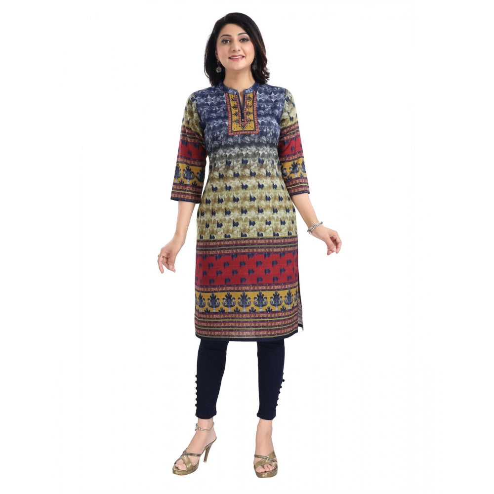 3/4th Sleeve Cotton Blend Tunic Long Kurti