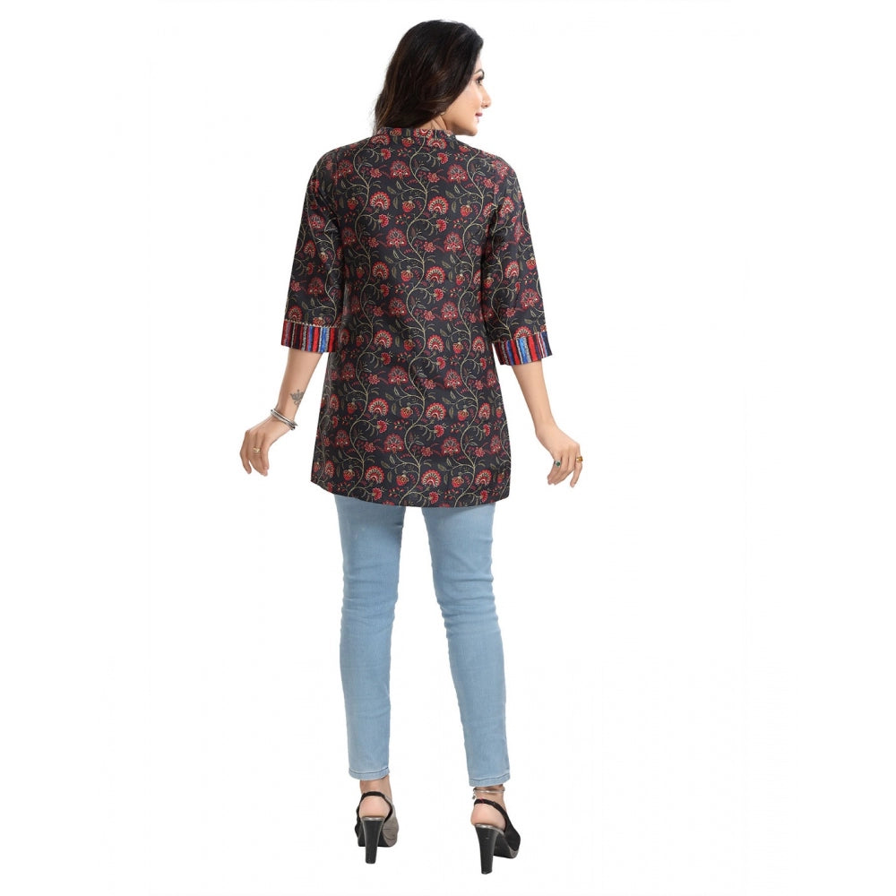 3/4th Sleeve Viscose Blend Tunic Short Top