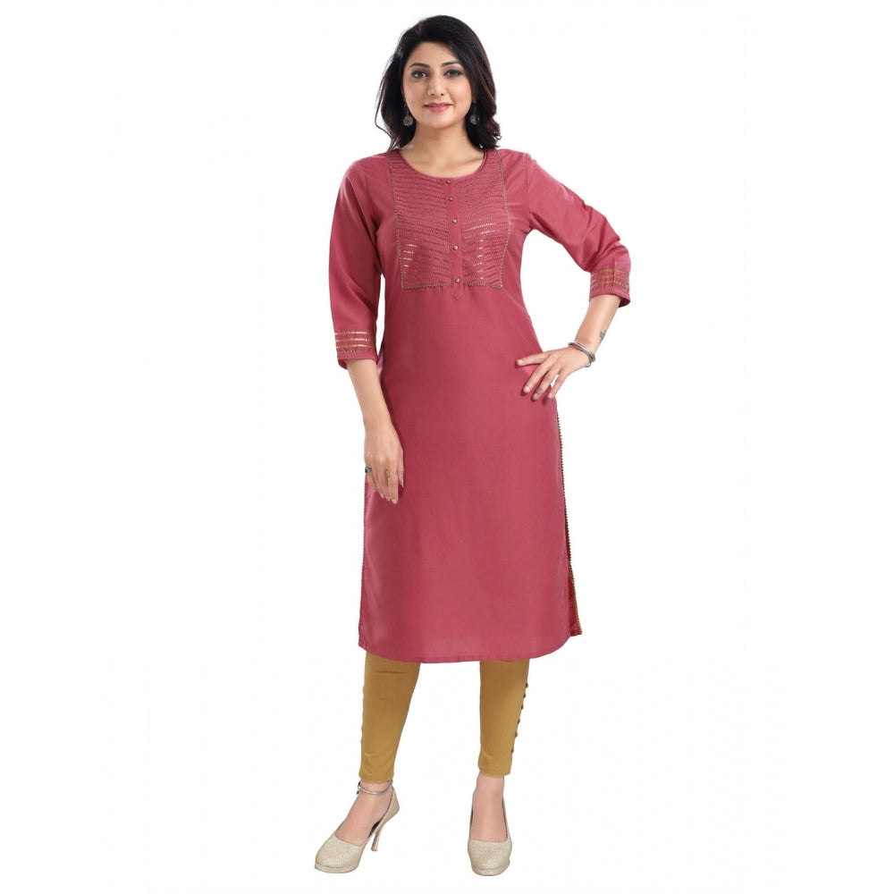 3/4th Sleeve Silk Blend Tunic Long Kurti