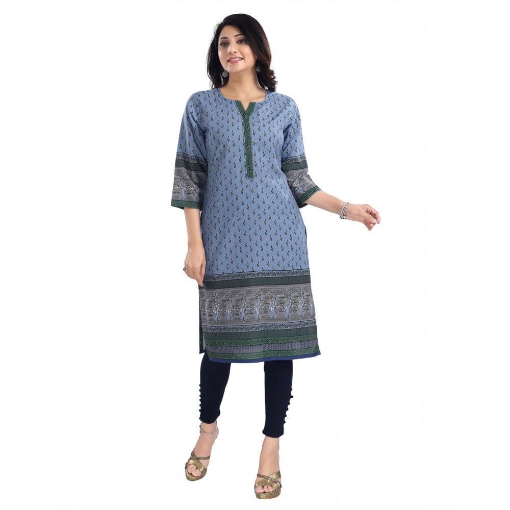 3/4th Sleeve Cotton Blend Tunic Long Kurti