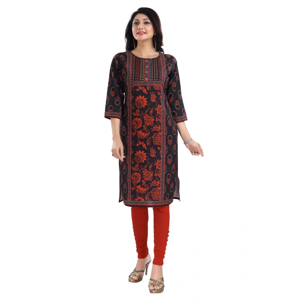 3/4th Sleeve Cotton Blend Tunic Long Kurti