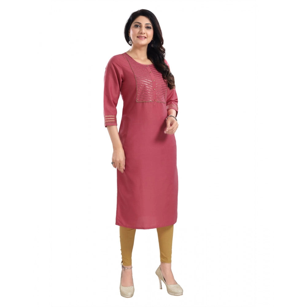 3/4th Sleeve Silk Blend Tunic Long Kurti