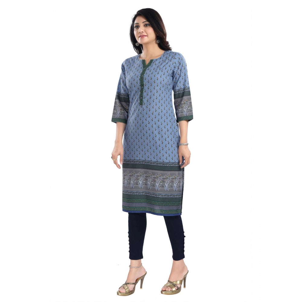 3/4th Sleeve Cotton Blend Tunic Long Kurti