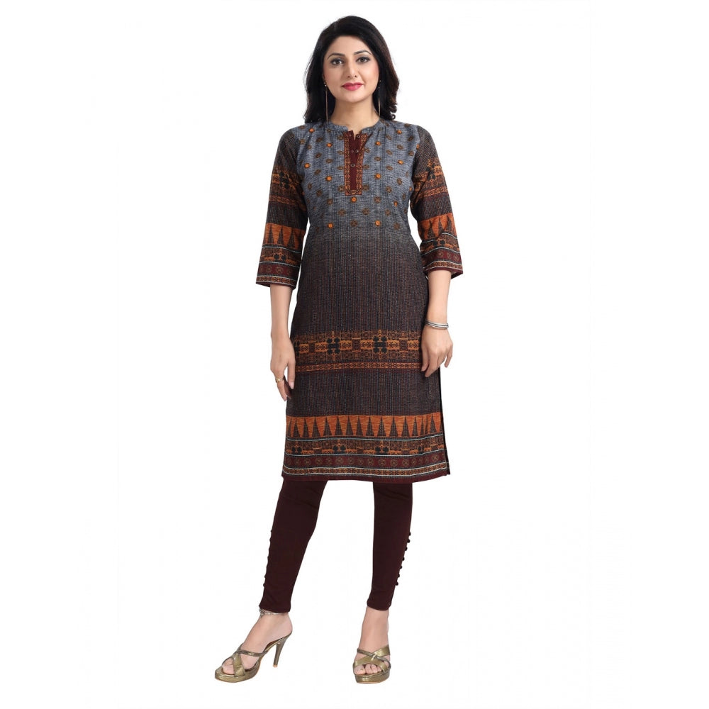 3/4th Sleeve Cotton Blend Tunic Long Kurti