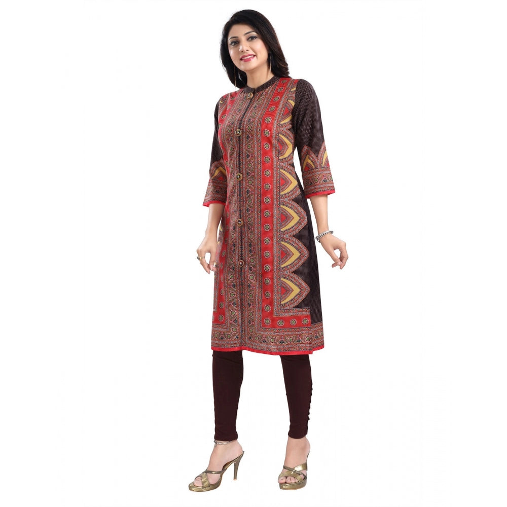 3/4th Sleeve Cotton Blend Tunic Long Kurti