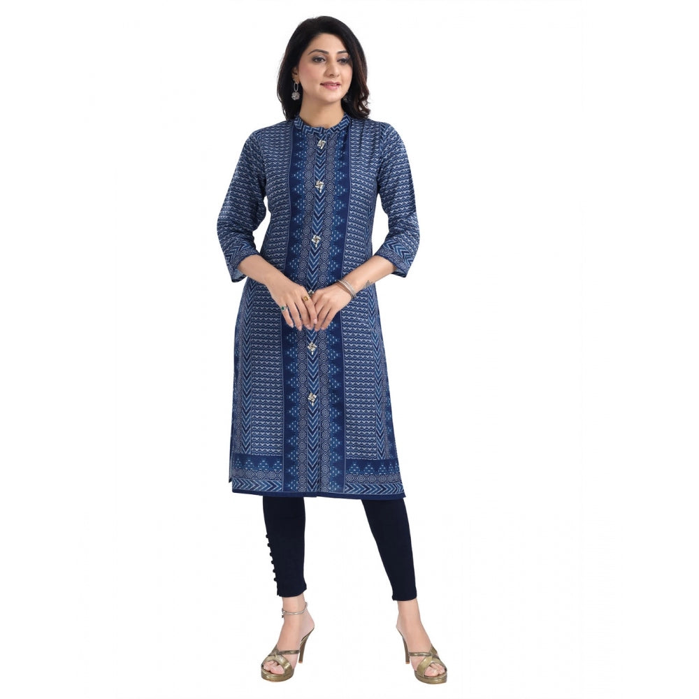 3/4th Sleeve Cotton Blend Tunic Long Kurti