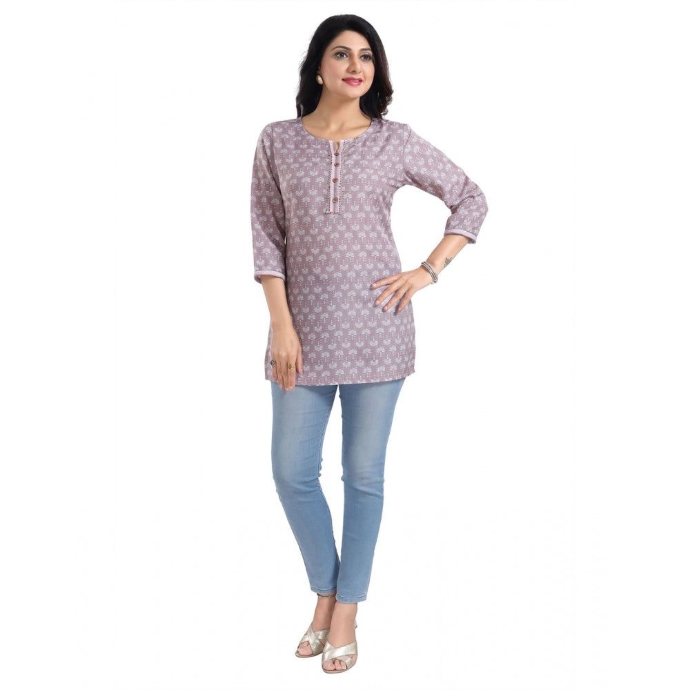 3/4th Sleeve Viscose Blend Tunic Short Top