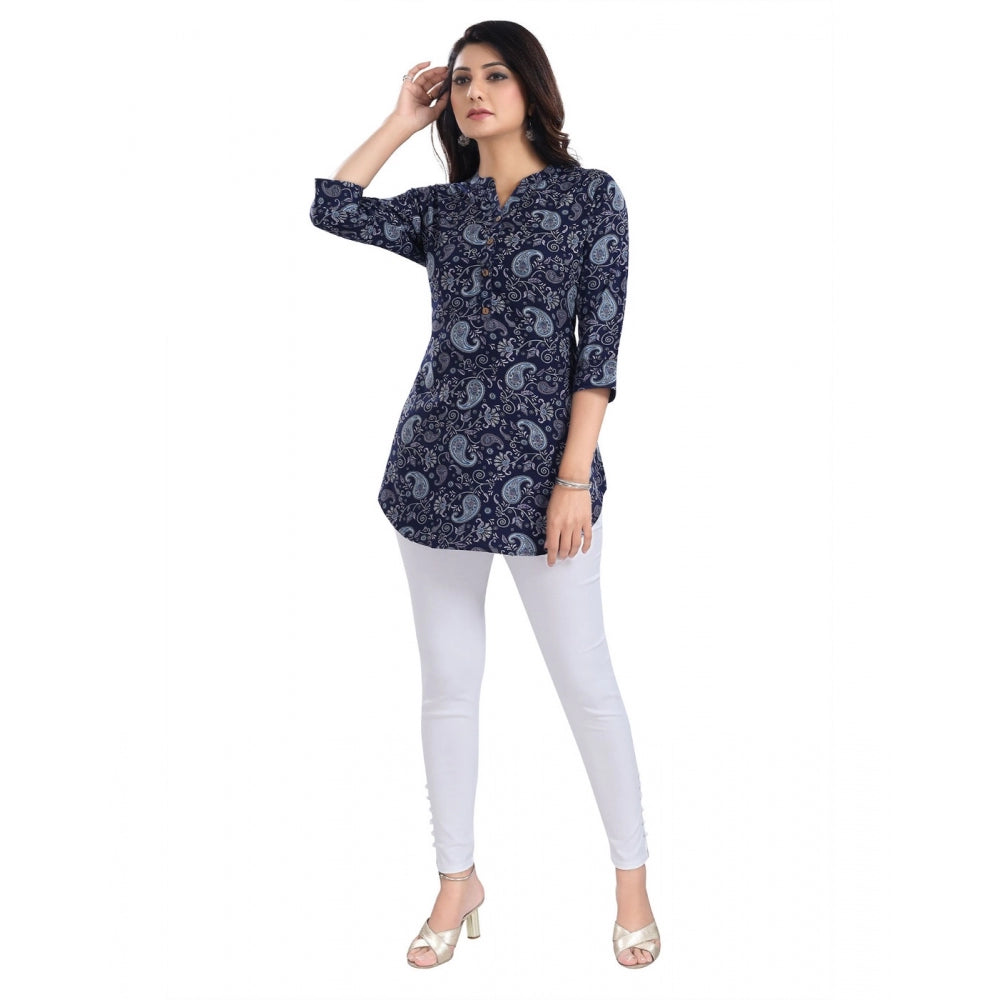 3/4th Sleeve Polyester Tunic Short Top