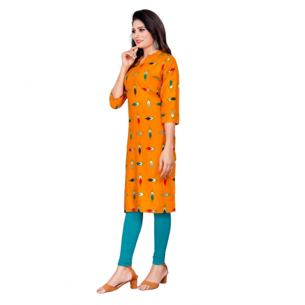 Rayon Foil Printed Straight Kurti