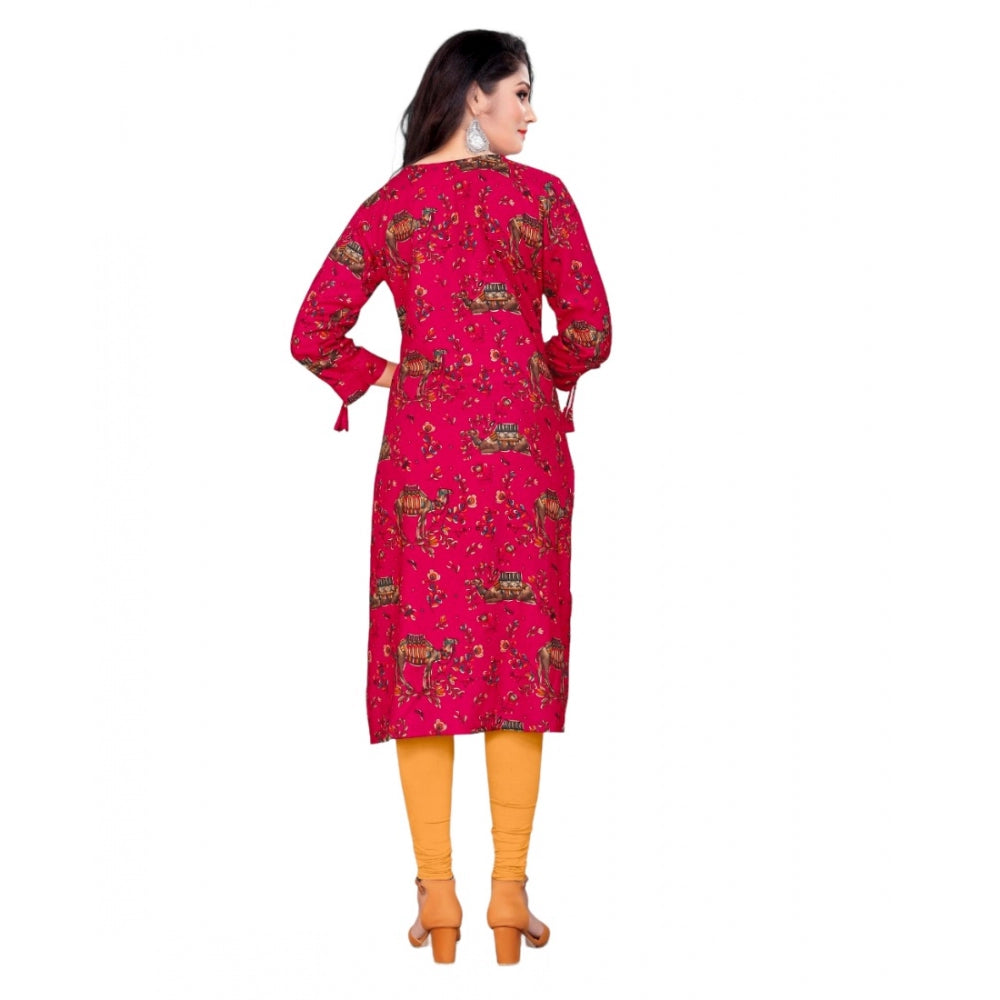 Rayon Foil Printed Straight Kurti