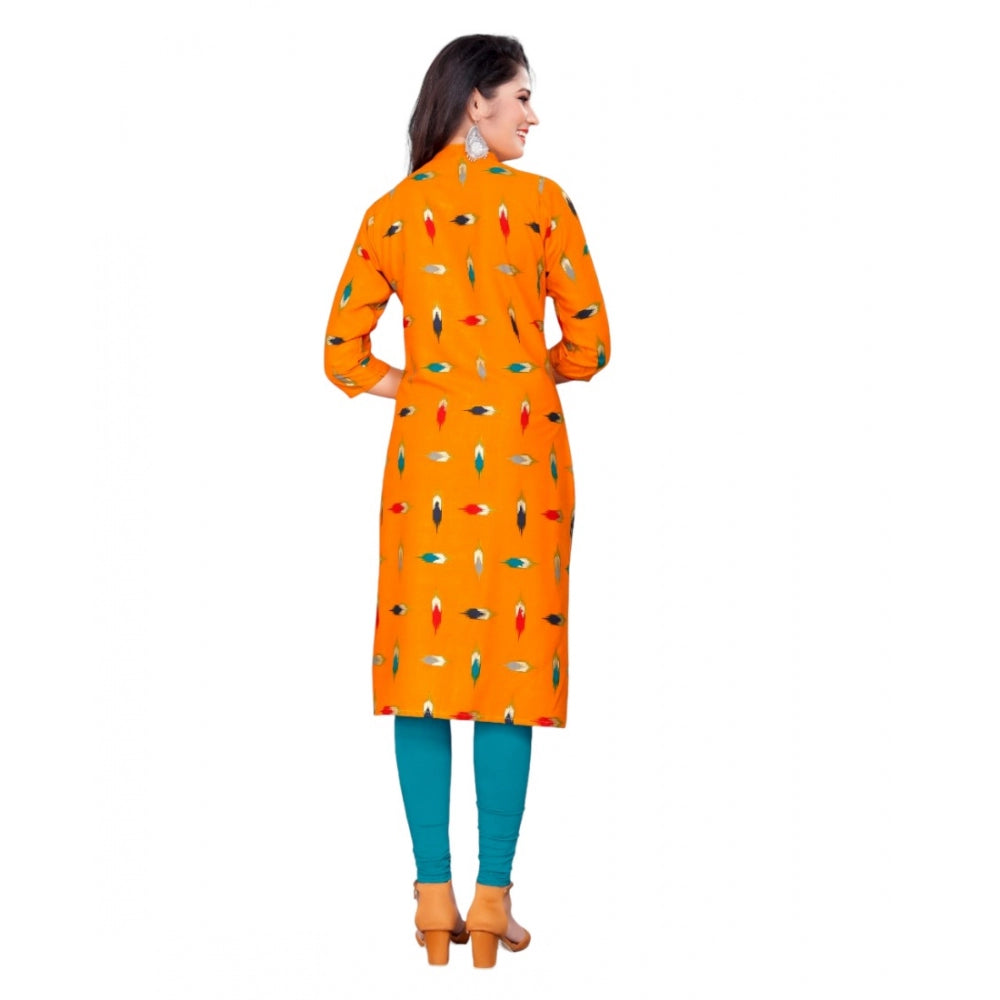 Rayon Foil Printed Straight Kurti