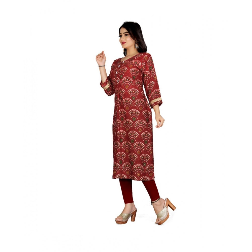 Rayon Foil Printed Straight Kurti