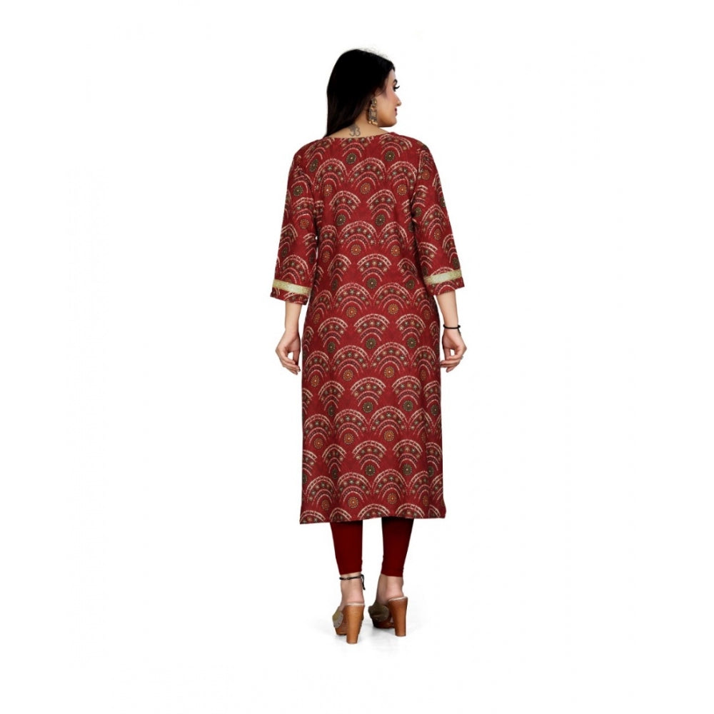 Rayon Foil Printed Straight Kurti