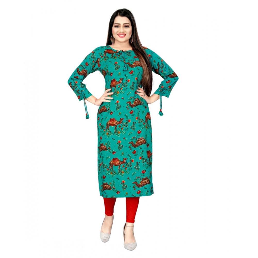 Rayon Foil Printed Straight Kurti