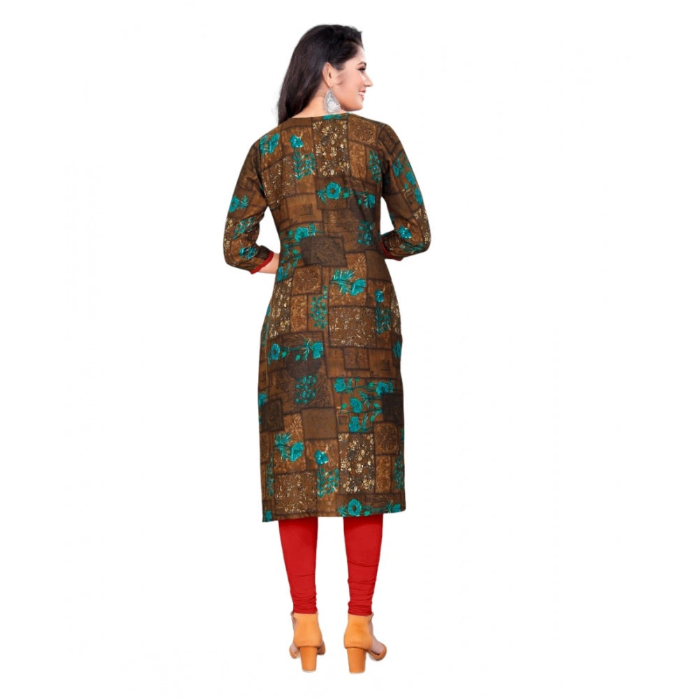 Rayon Foil Printed Straight Kurti