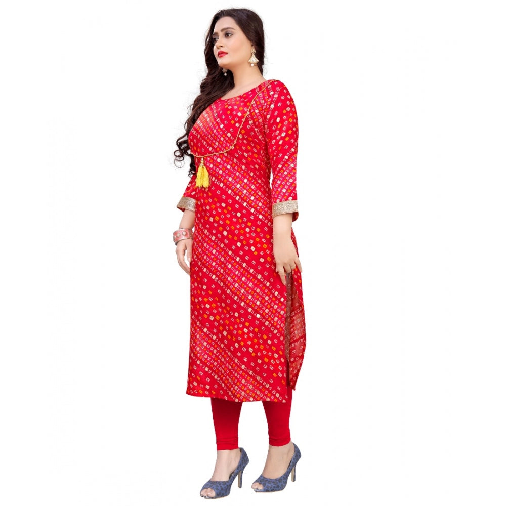 Rayon Foil Printed Straight Kurti