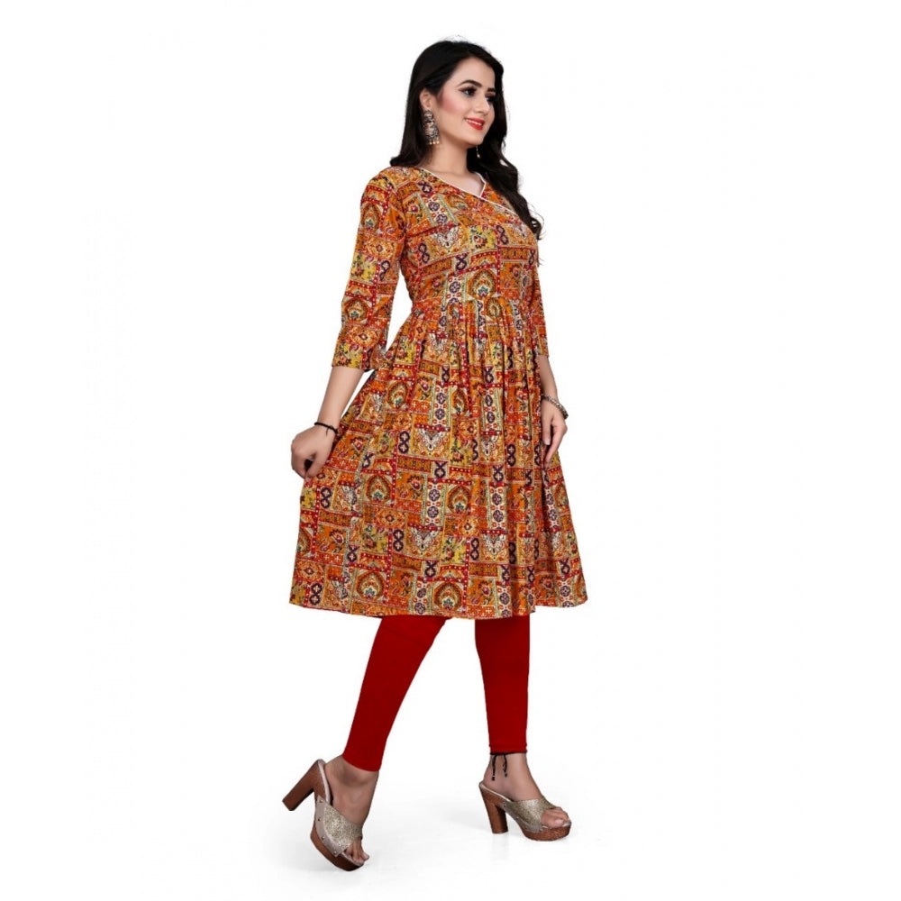 Rayon Foil Printed Straight Kurti