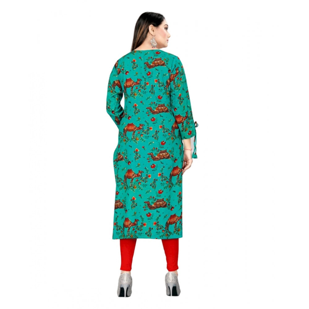 Rayon Foil Printed Straight Kurti