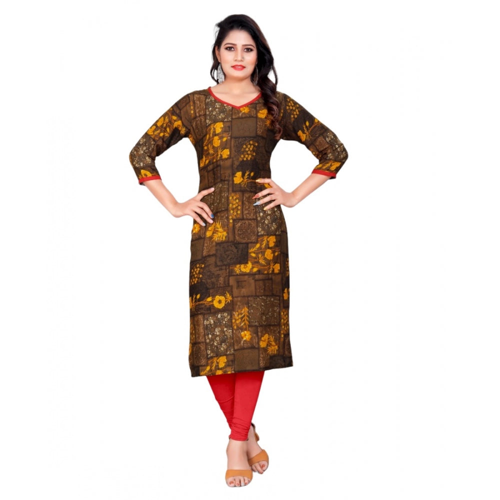 Rayon Foil Printed Straight Kurti