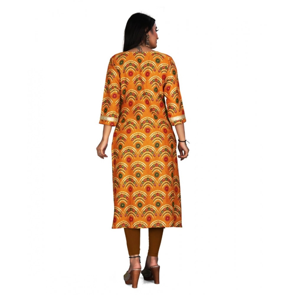 Rayon Foil Printed Straight Kurti