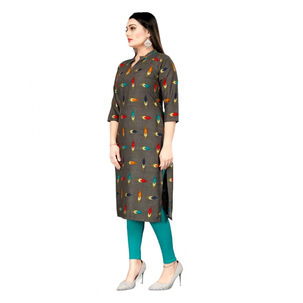 Rayon Foil Printed Straight Kurti