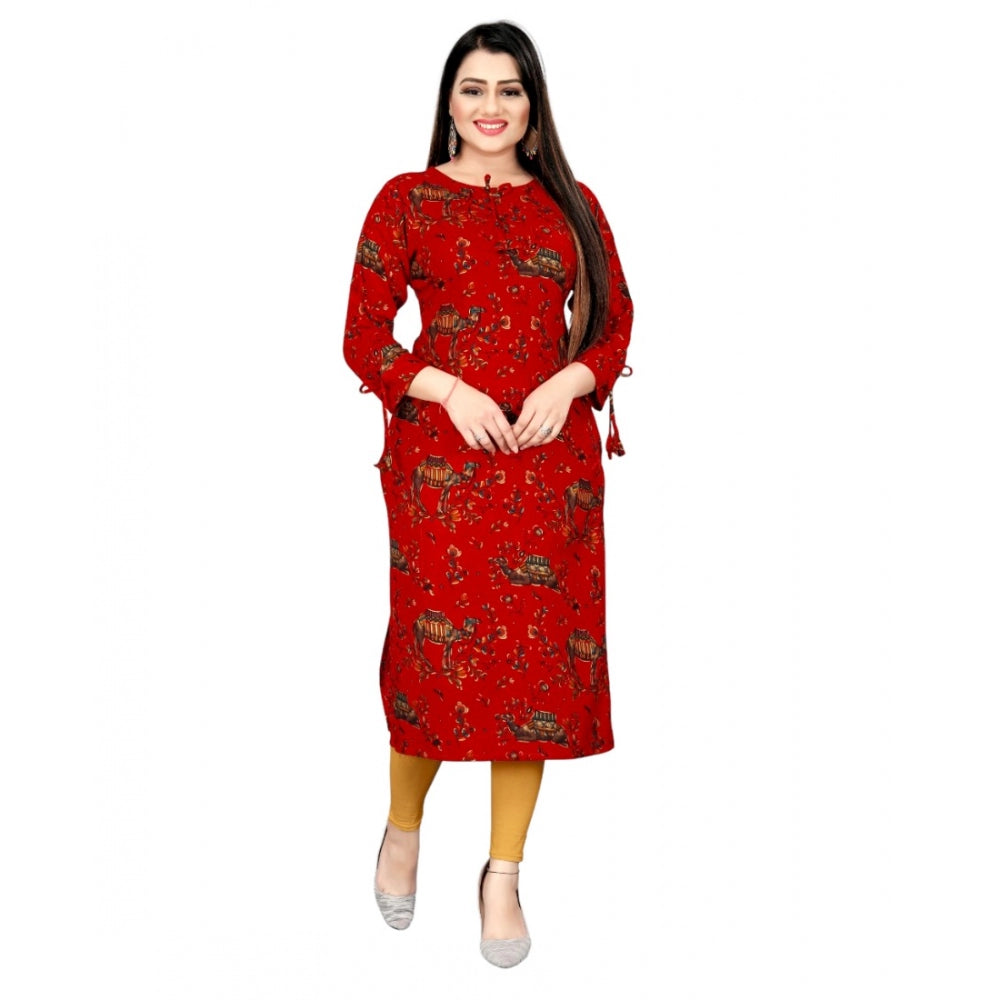 Rayon Foil Printed Straight Kurti