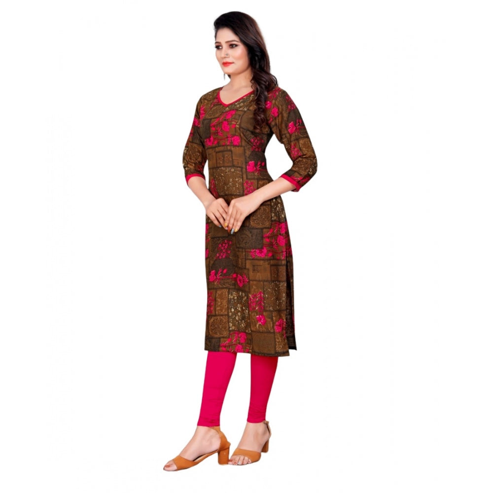 Rayon Foil Printed Straight Kurti