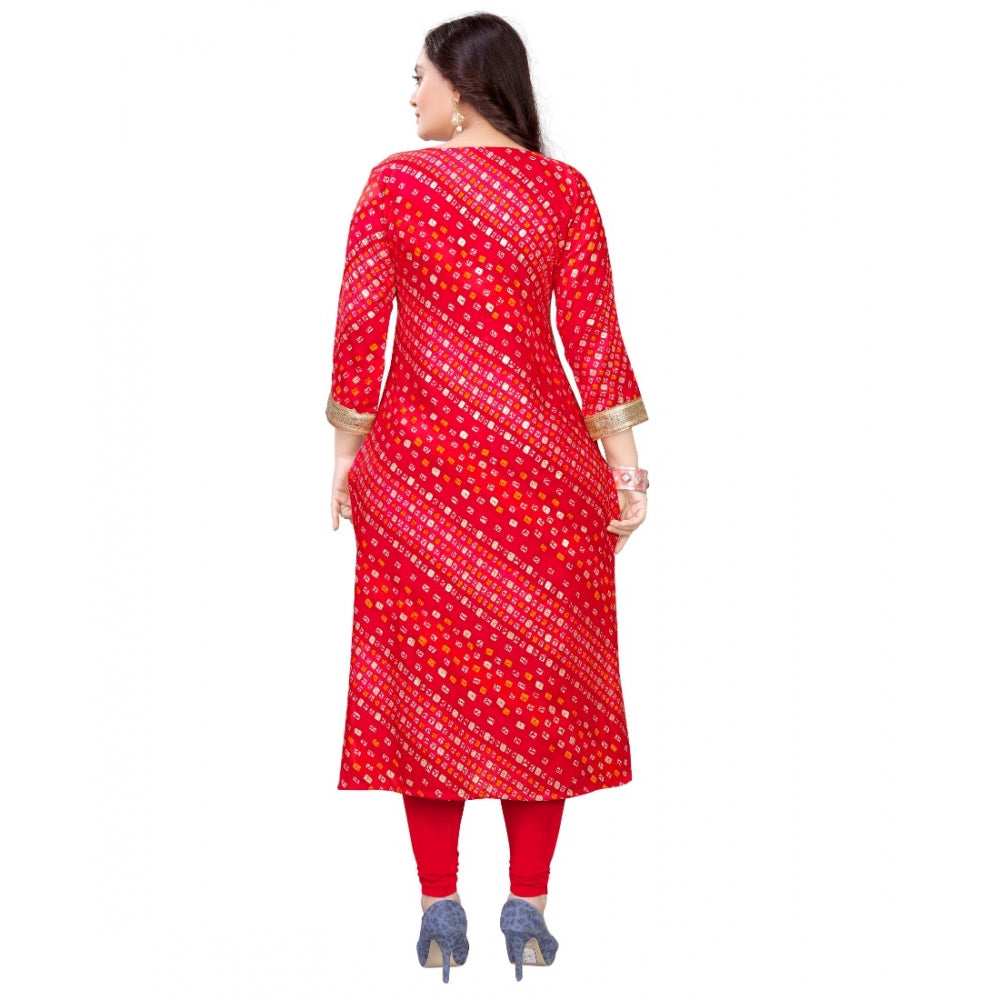 Rayon Foil Printed Straight Kurti