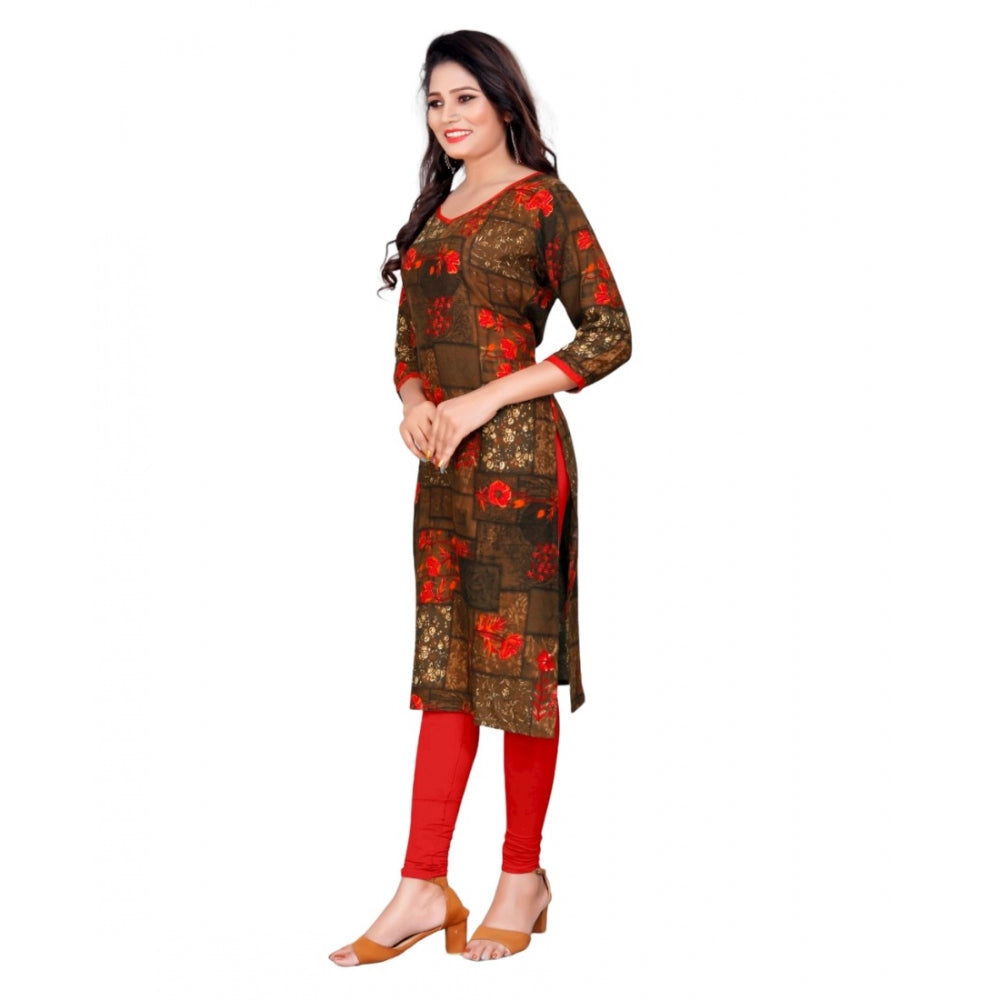 Rayon Foil Printed Straight Kurti