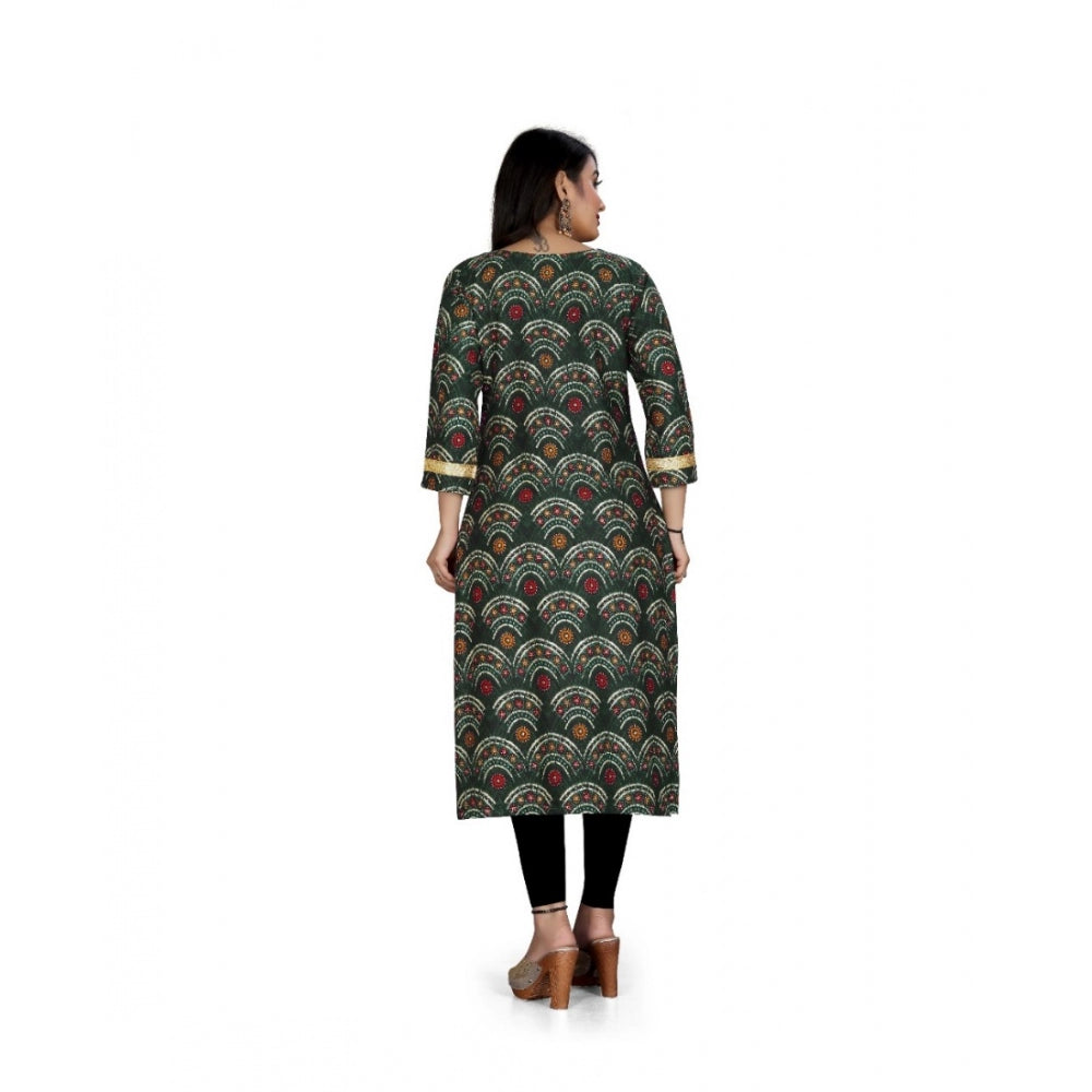 Rayon Foil Printed Straight Kurti