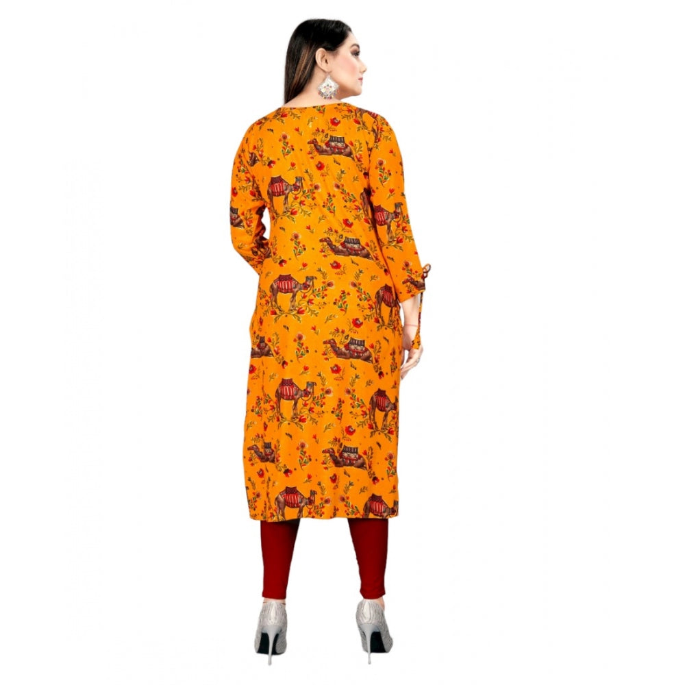 Rayon Foil Printed Straight Kurti