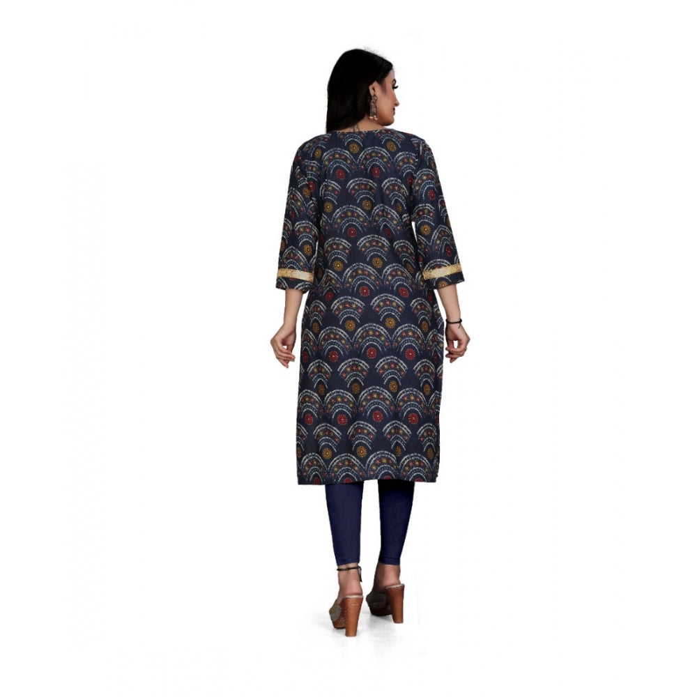 Rayon Foil Printed Straight Kurti