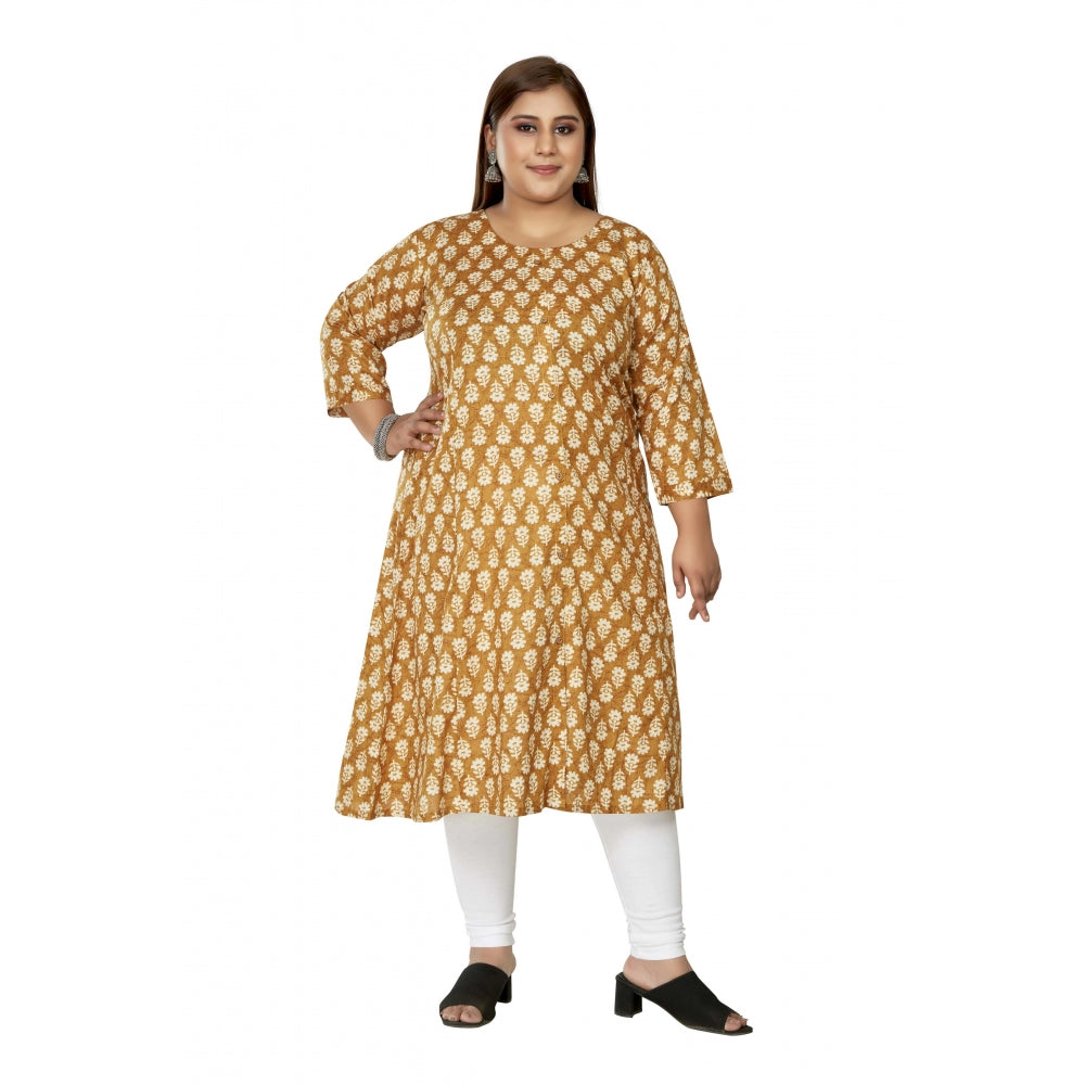 Casual 3/4th Sleeve Printed Pure Cotton Prince Cut A-Line Kurti