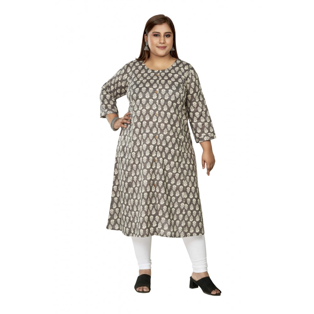 Casual 3/4th Sleeve Printed Pure Cotton Prince Cut A-Line Kurti