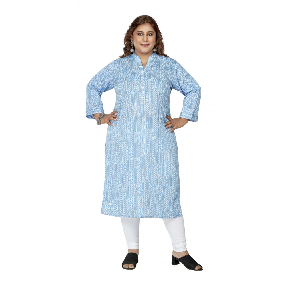 Casual 3/4th Sleeve Full printed Imported Synthetix Straight Kurti