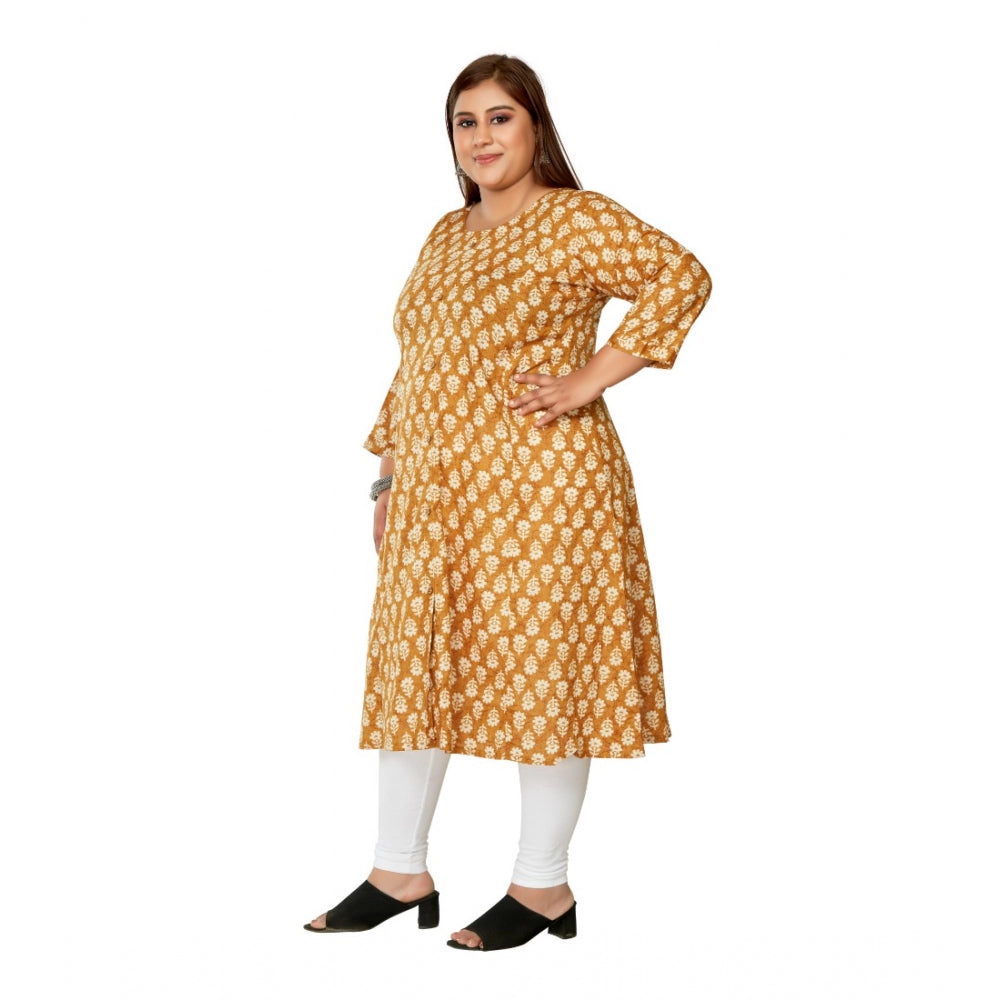 Casual 3/4th Sleeve Printed Pure Cotton Prince Cut A-Line Kurti