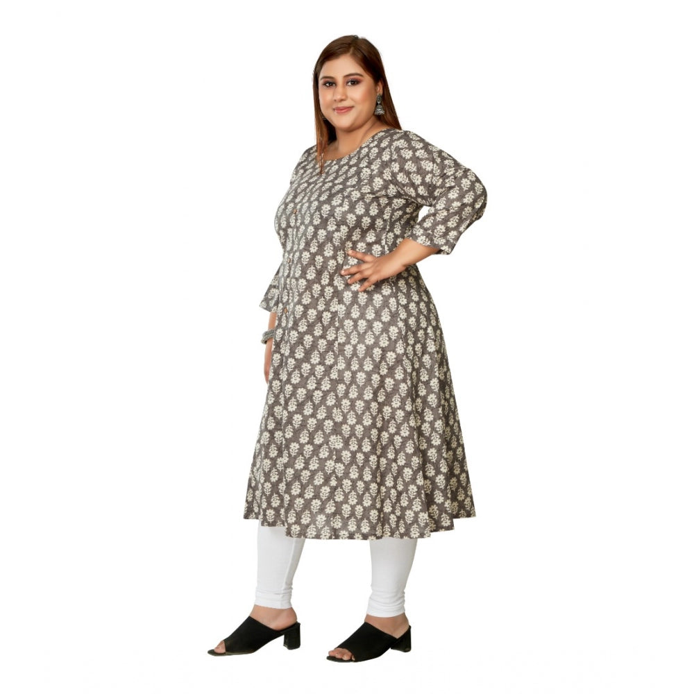 Casual 3/4th Sleeve Printed Pure Cotton Prince Cut A-Line Kurti