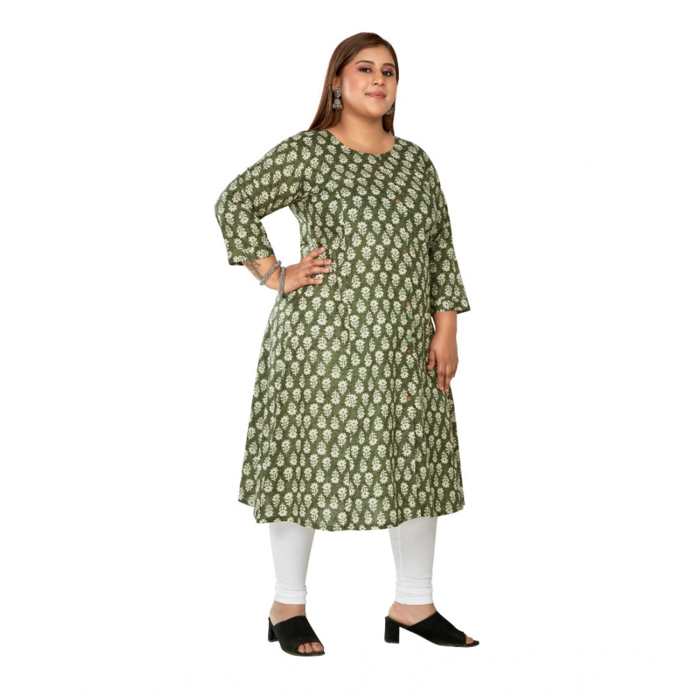 Casual 3/4th Sleeve Printed Pure Cotton Prince Cut A-Line Kurti