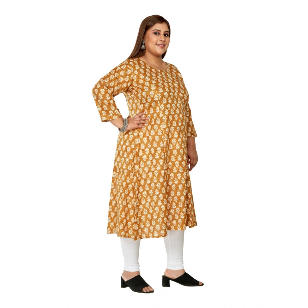 Casual 3/4th Sleeve Printed Pure Cotton Prince Cut A-Line Kurti