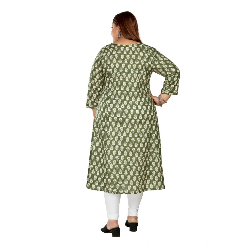 Casual 3/4th Sleeve Printed Pure Cotton Prince Cut A-Line Kurti