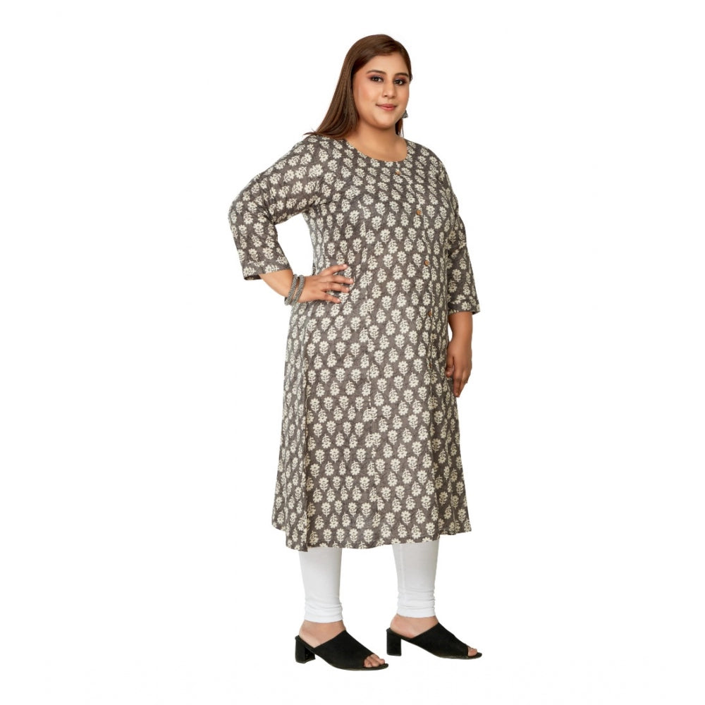 Casual 3/4th Sleeve Printed Pure Cotton Prince Cut A-Line Kurti