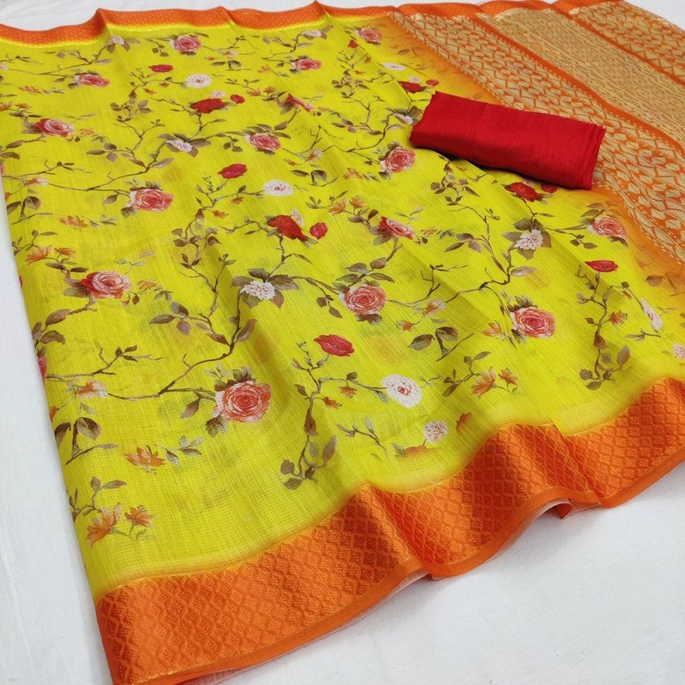 Cotton Blend Digital Printed Sarees