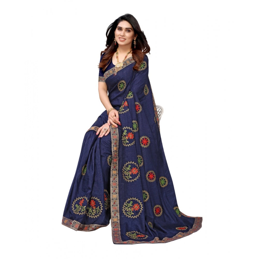 Vichitra Silk Embroidery Sarees